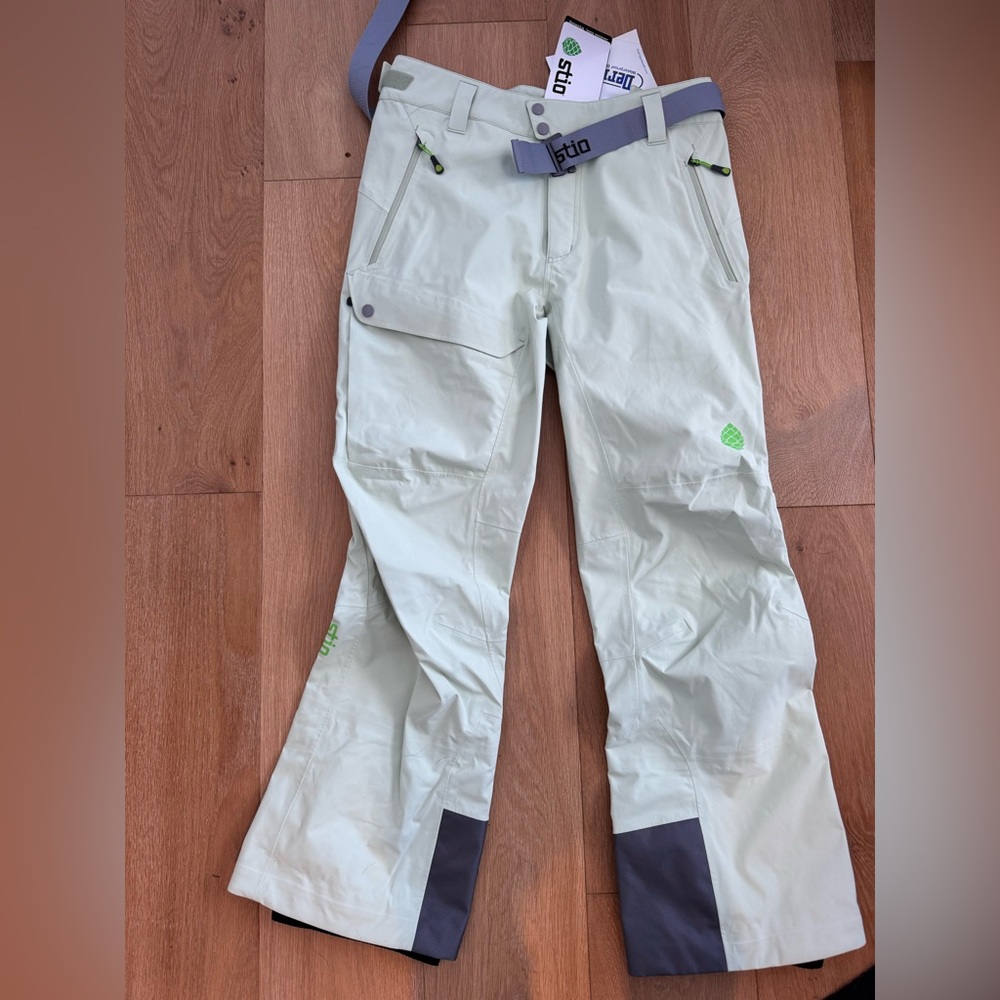Stio Environ Light green Ski Pants with Belt